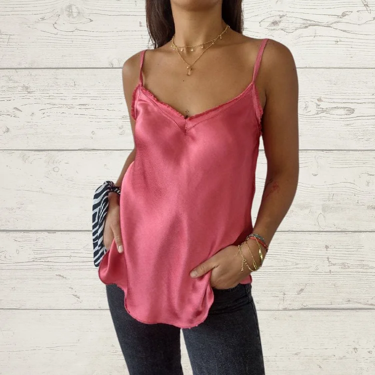 Satin Smooth V-neck Camisole Top