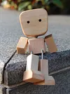 Shaking Wooden Man Figurine Handmade Car Ornaments Action Figure Creative Gifts