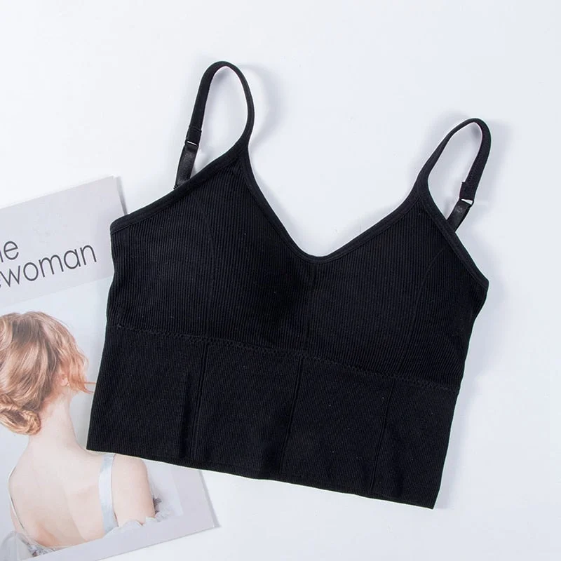 Sexy Backless Bralette Active Bra For Women Seamless Padded Bra Lingerie Cotton Wireless Comfortable Long Tops Brassiere