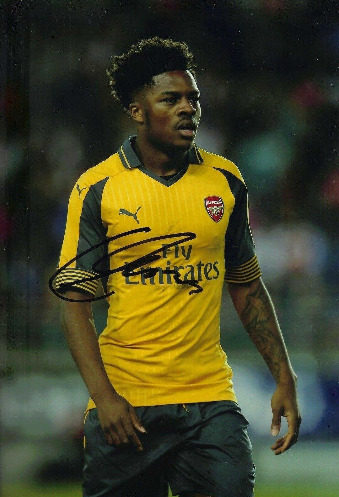 Chuba Akpom Signed 12X8 Photo Poster painting Arsenal F.C. Genuine AFTAL COA (1642)