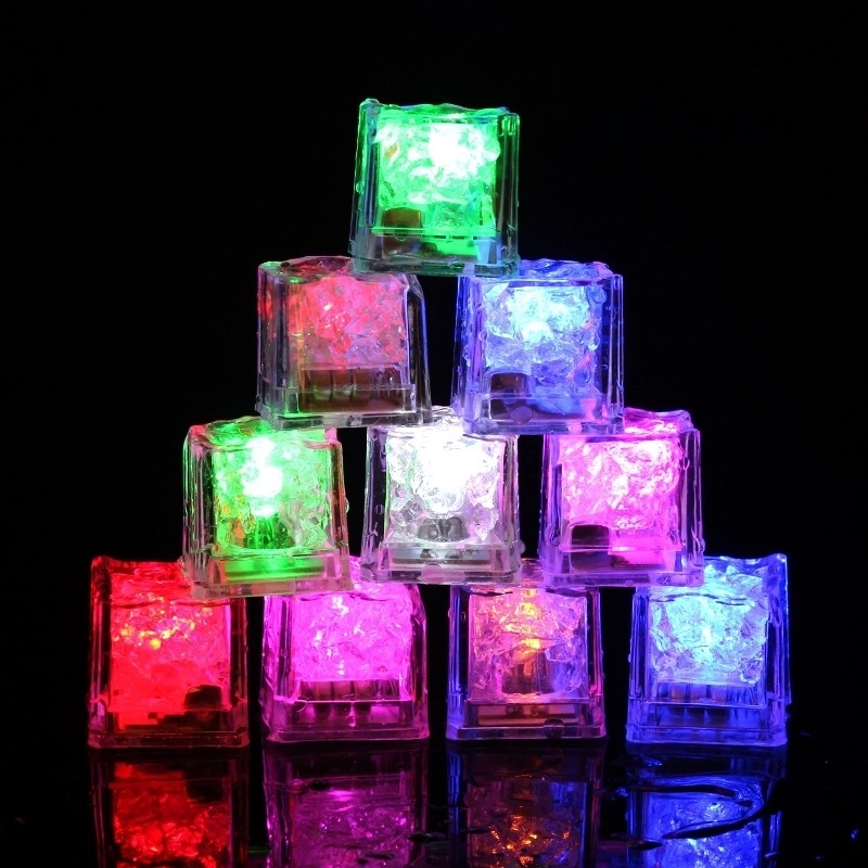 Luminous Ice/colorful Touch Small Induction Night Lamp/led Ice Cubes Water Glowing Night Lights Flash