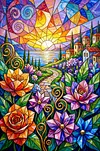 Luxury AB Velvet Diamond Painting Kit - Glass Landscape