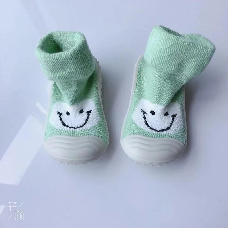 Autumn and Winter New Towel Thickening Children's Floor Socks Baby Baby Toddler Shoes Rubber Sole Cartoon Tube Socks