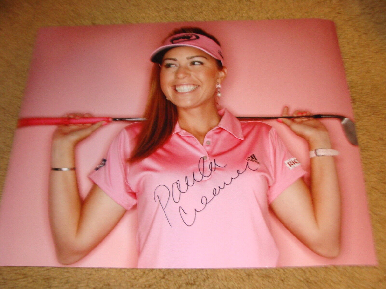 PAULA CREAMER PINK PANTHER LPGA GOLF SIGNED AUTOGRAPHED 16x20 Photo Poster paintingGRAPH