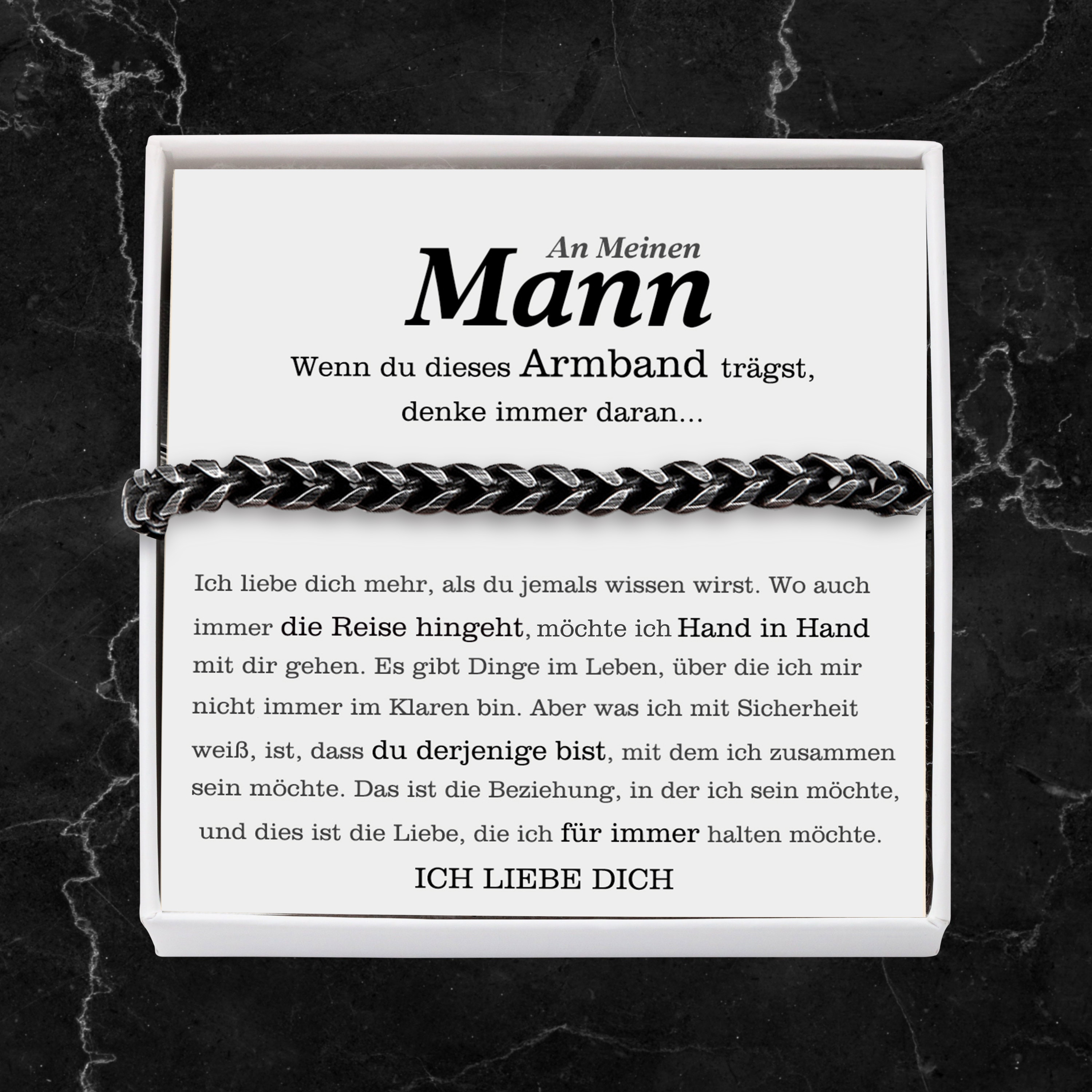 Herren Armband An Meinen MannGeschenk mit Nachrichtenkarte
