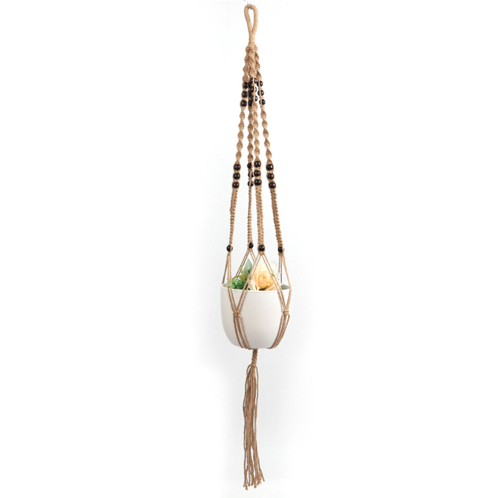 

Flower Pot Net Bag Handmade DIY Braided Knotted Rope Hanging Basket Decor, 501 Original