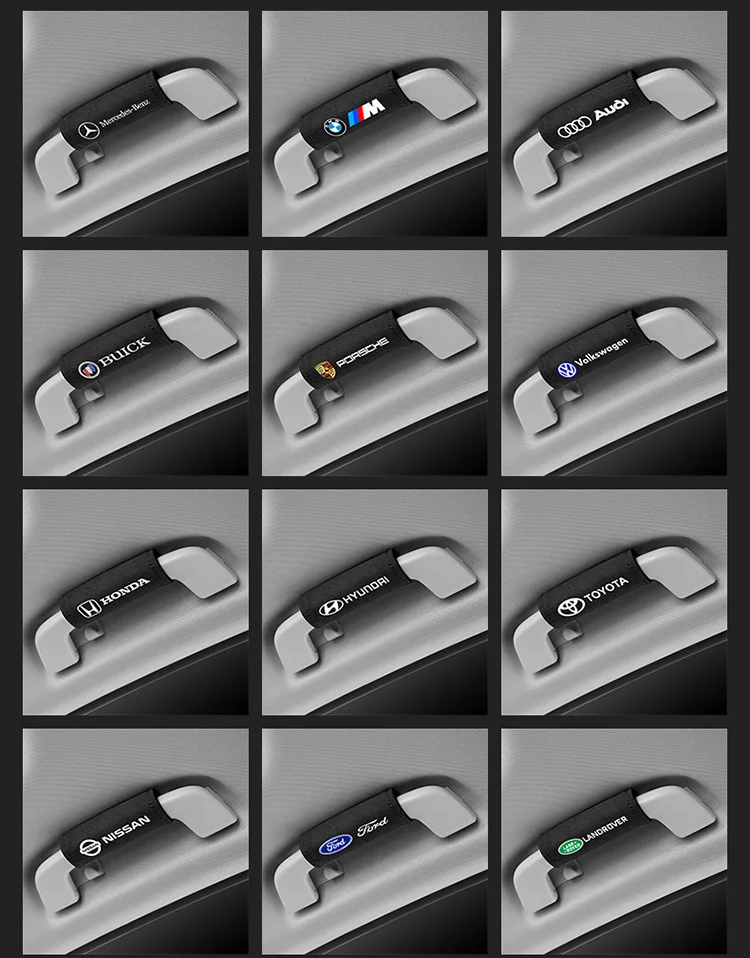 Suede Car Logo Plush Car Door Pull Gloves