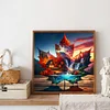 Diamond Painting-DIY Full Round Drill Maple Leaf Landscape