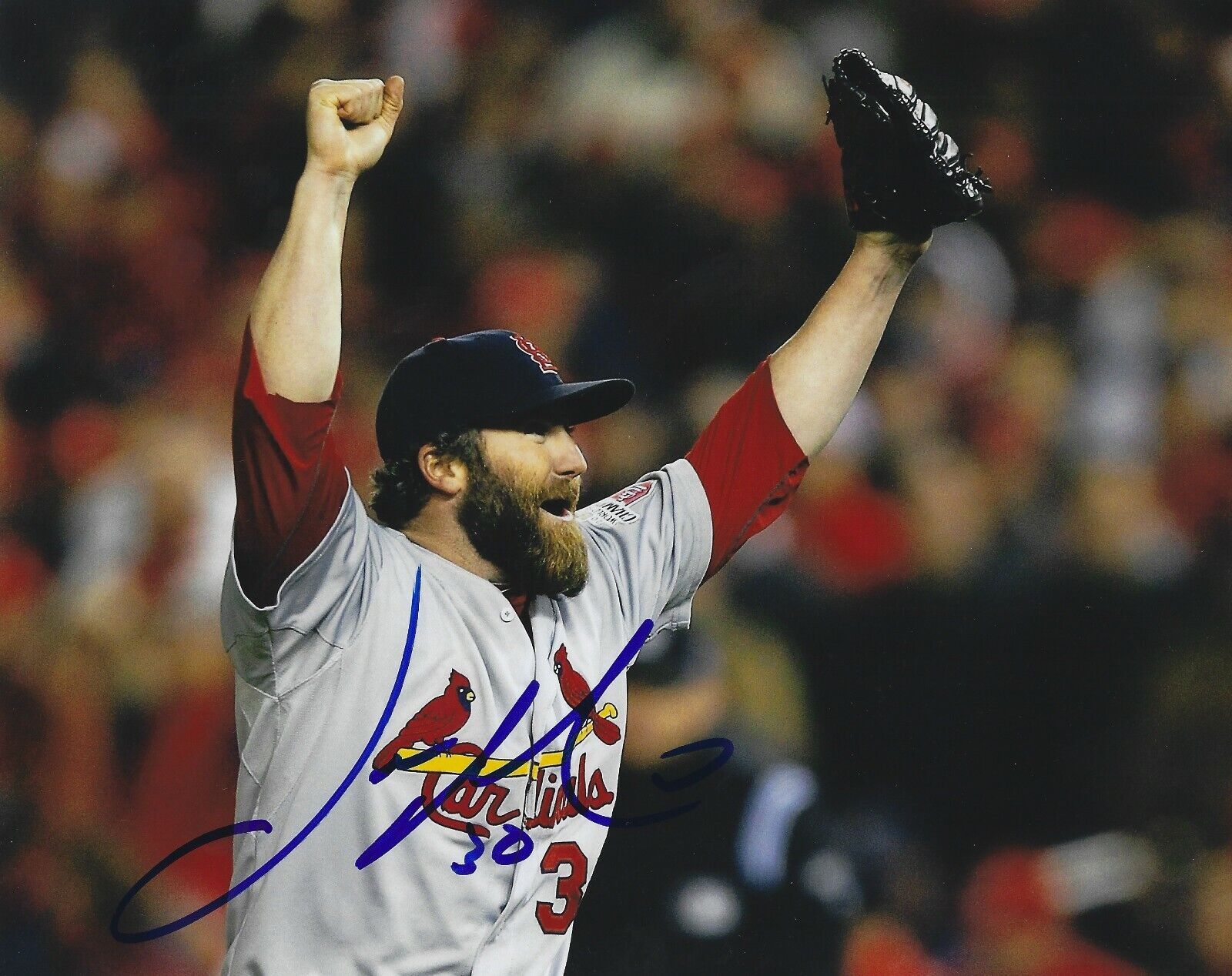 Signed 8x10 JASON MOTTE St. Louis Cardinals Autographed Photo Poster painting - w/COA