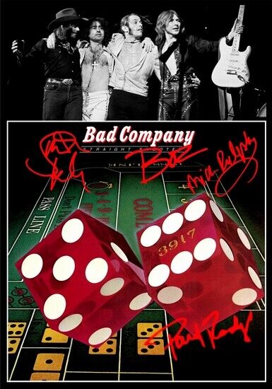 BAD COMPANY - SIGNED LP COVER - STRAIGHT SHOOTER - QUALITY Photo Poster painting POSTER INSERT