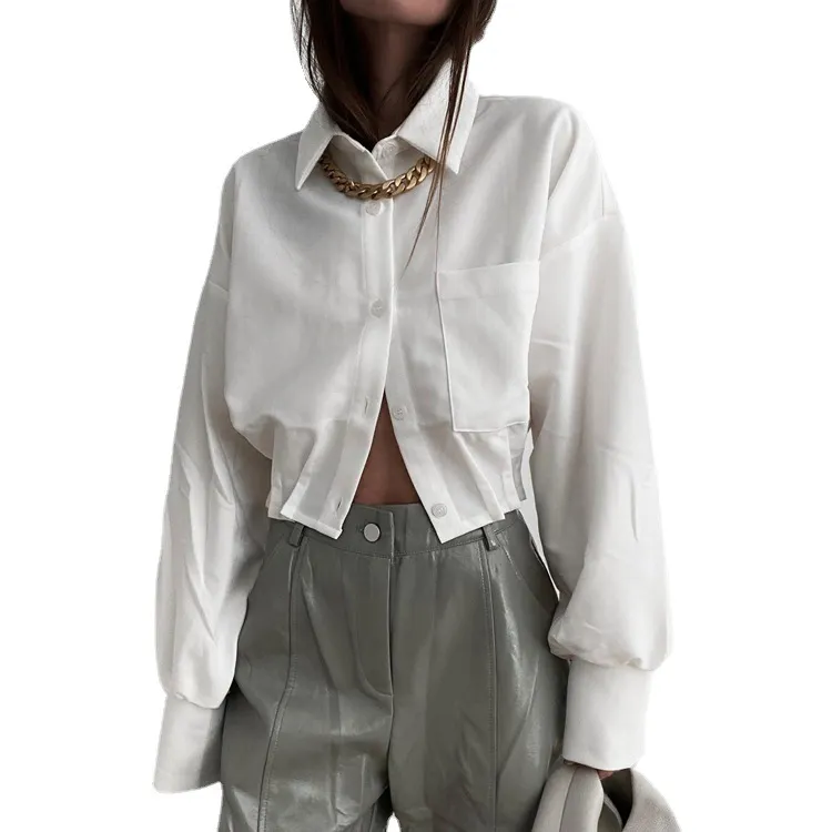 Churchf Churchf 2023 Women's Wear Short Shirt Small Temperament Loose Long Sleeve Design Sense White Shirt Women