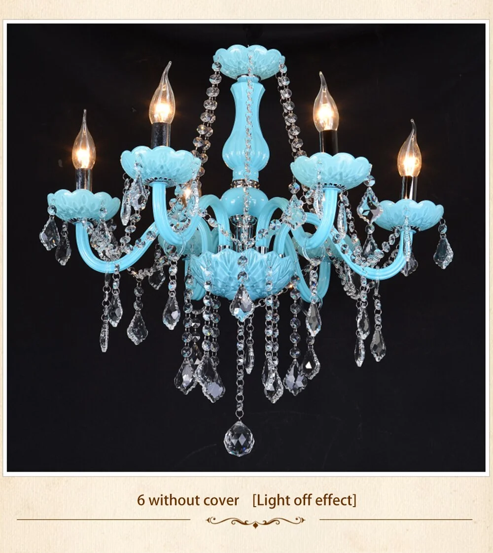 Crystal Chandelier Lighting Mediterranean Lamp Blue Lights For Kids Living Room Bedroom Coffee Shop Hotel Luxury Hanging Lamp