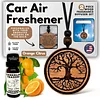 Personalized Car Air Freshener, Wood Diffuser and Fragrance Oil Set, Custom Message, Rearview Mirror Charm, Tree, Auto Accessory for Men or Women (Orange Citrus)