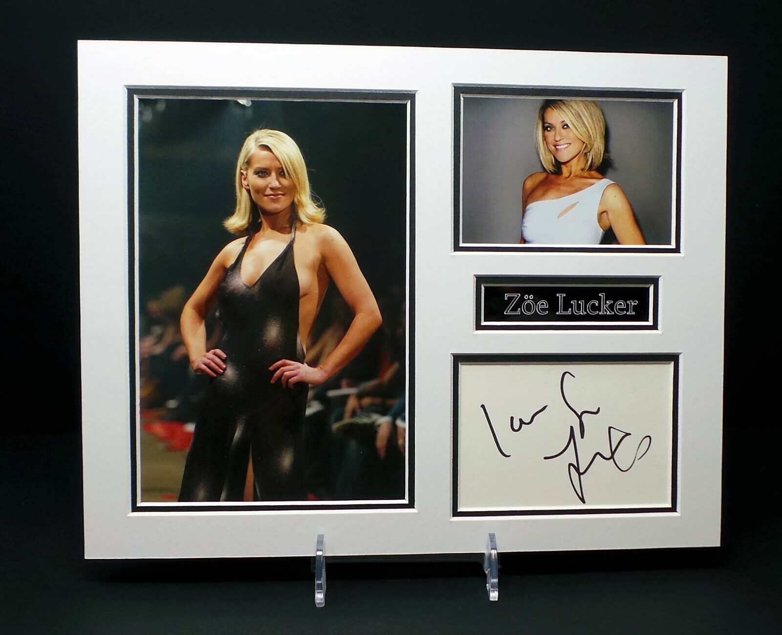 Zoe LUCKER Signed Mounted Sexy Photo Poster painting Display 2 AFTAL RD COA Eastenders Hollyoaks