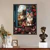 Fensterbank Katze - runder Bohrer Diamantmalerei - 40*50cm