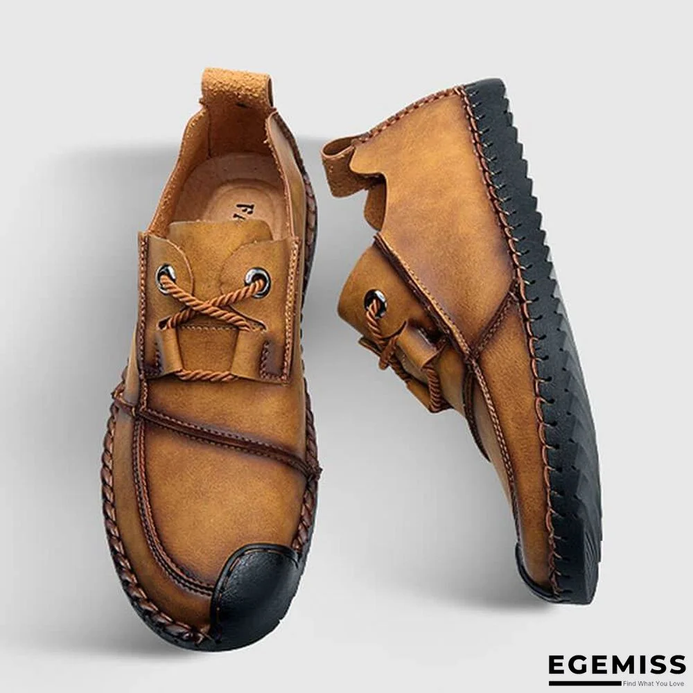 Men's Fashion Business Spliced Laced Casual Leather Shoes | EGEMISS