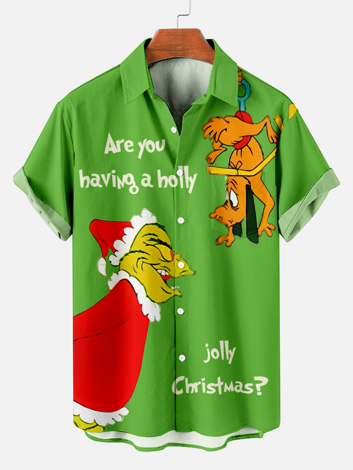 Men revisit classic Christmas character print shirt PLUSCLOTHESMAN