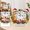 Diamond Painting Acrylic Christmas Cat Clock for Home Office