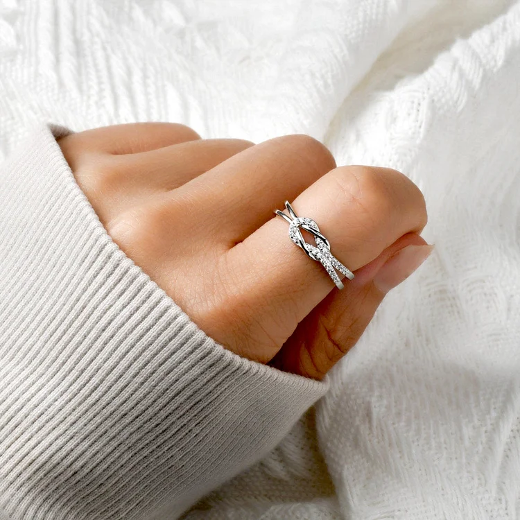Sisterly Love Square Knot Ring - Gift of Enduring Friendship