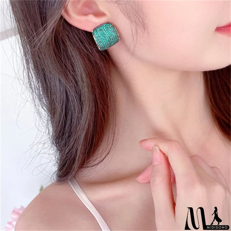 MidiSono - Women's Colorful Graceful Retro Clasp Anti Lost Earrings