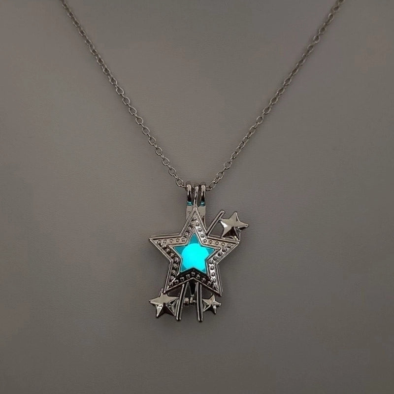 Luminous Hollow Diy Cage Christmas Tree Women’s Necklace