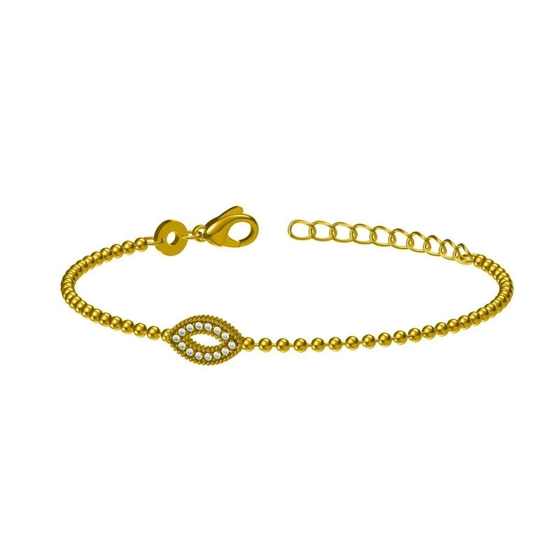 Minimalist Geometric Heart Shape Titanium Steel Zircon Bracelets In Bulk