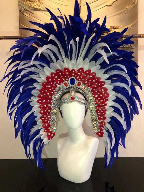 VCSHOES HEADDRESS FEATHERS SAMBA DANCE CARNIVAL HALLOWEEN PARTY LATIN DANCE BAR PERFORMANCE HAT MASQUERADE