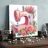 Framed Diamond Painting - Special Shaped - Sewing Machine (25x25cm)