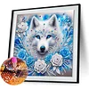 Snowy Wolf - Crystal Rhinestone Diamond Painting