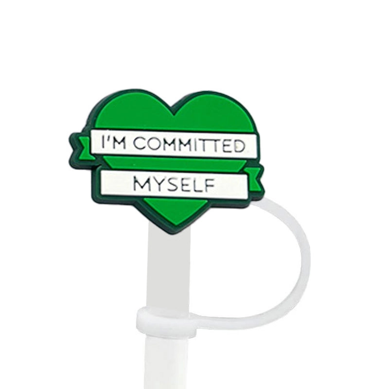 Cute Letter Silica Gel Straw Mouthpiece 1 Piece