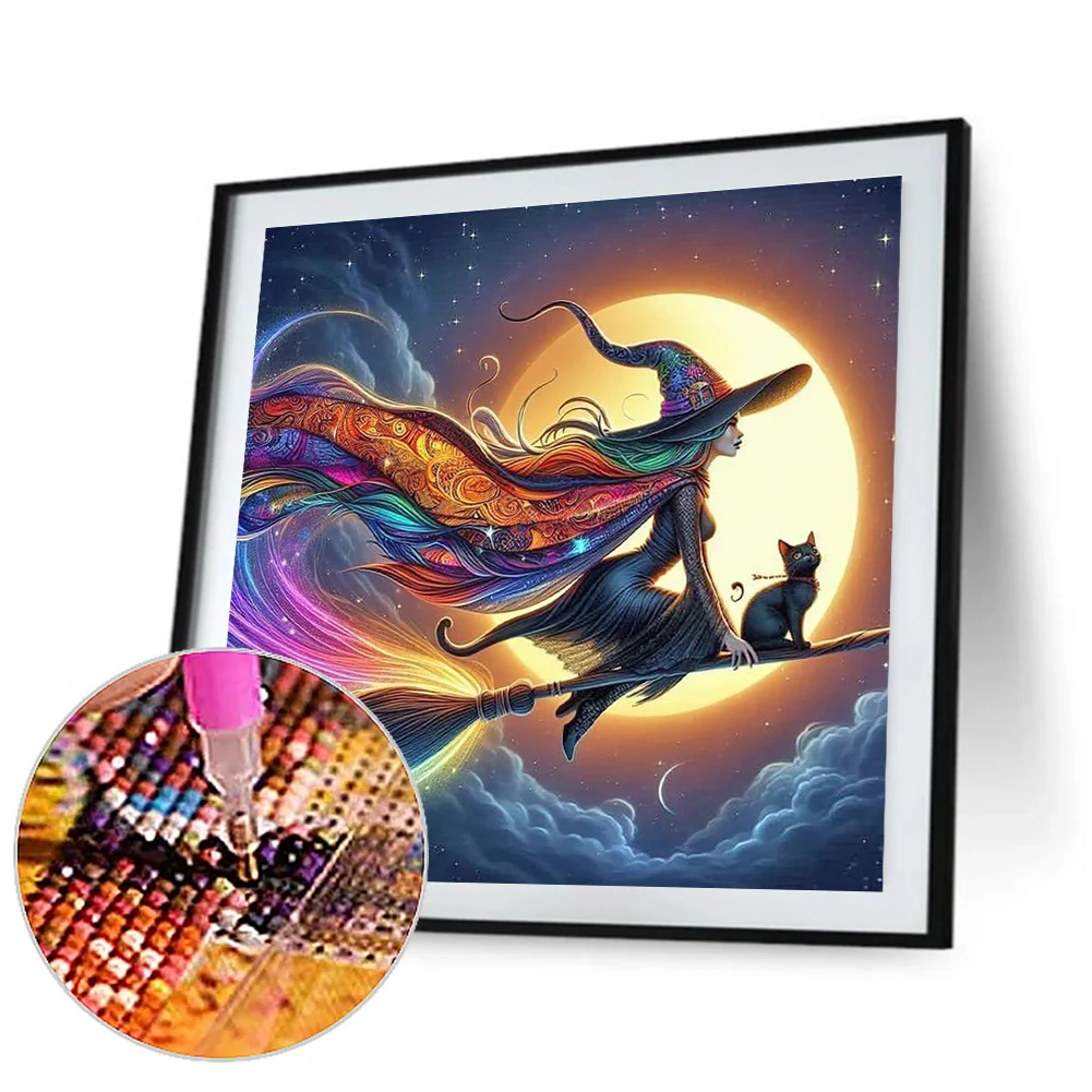 Diamond Painting - Full Round Drill - Halloween Witch(Canvas|40*40cm)