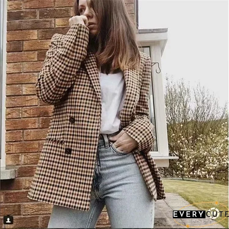 Chic Khaki Suit Blazer