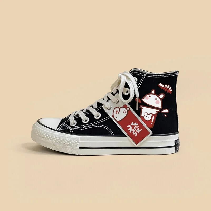 Year of the Rabbit High Top Canvas Shoes - Women's