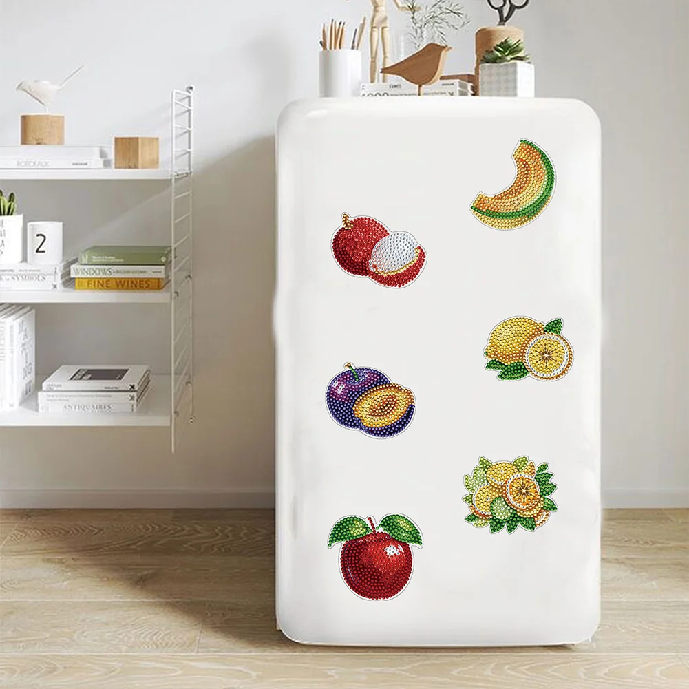 12Pcs Diamond Art Magnets Fridge Sticker Set for Adults Beginners (CN562 Fruit)