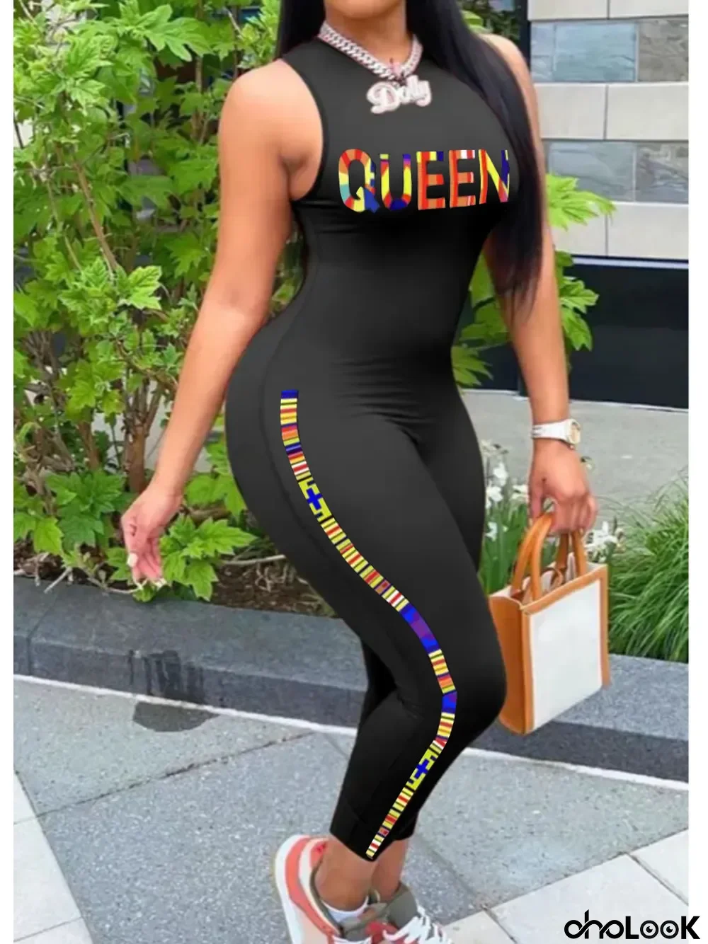 Women's Spring/Summer Letter Print Jumpsuit