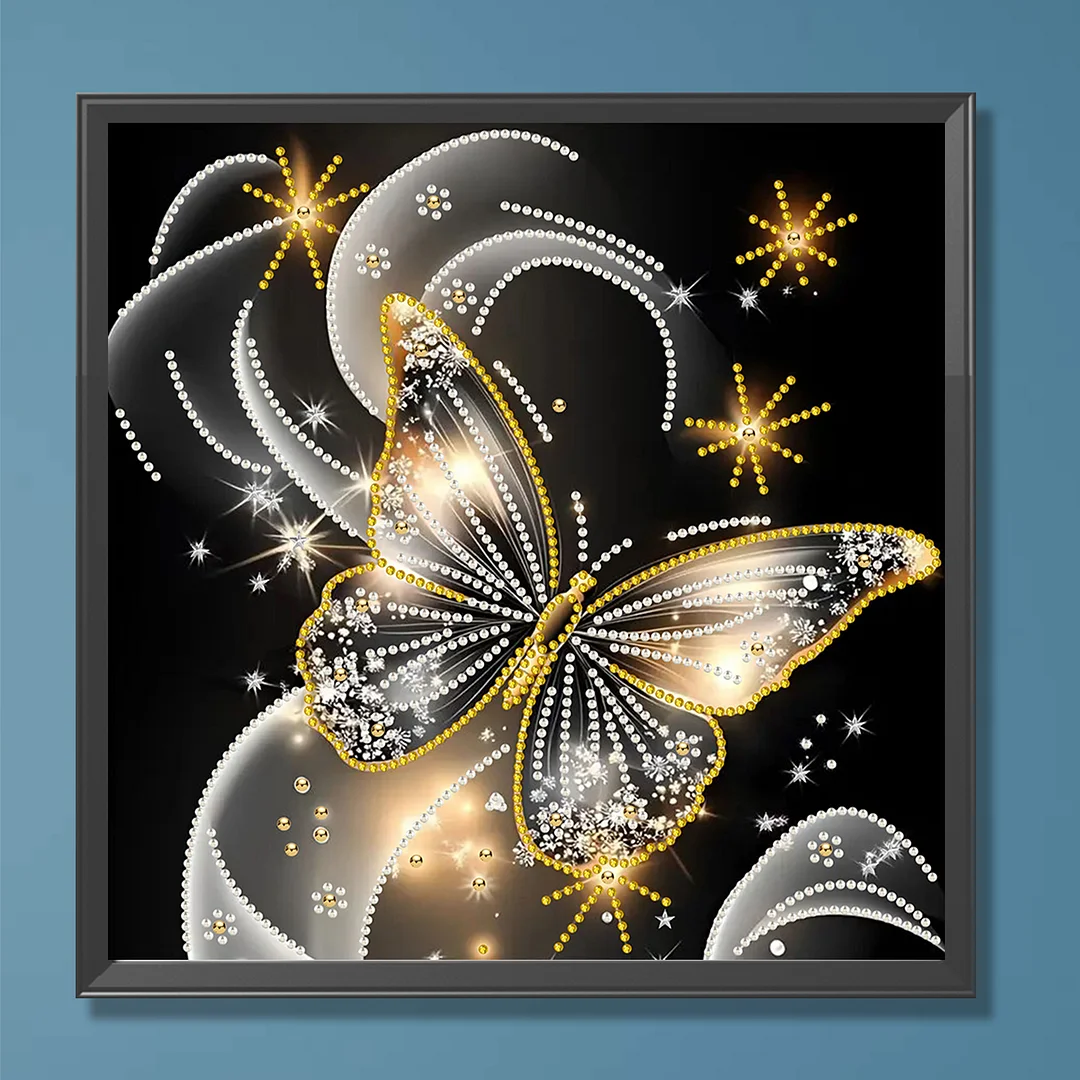 Dreamy Butterfly - Partial Special Shaped Drill Diamond Painting Kits (Canvas|30*30cm)