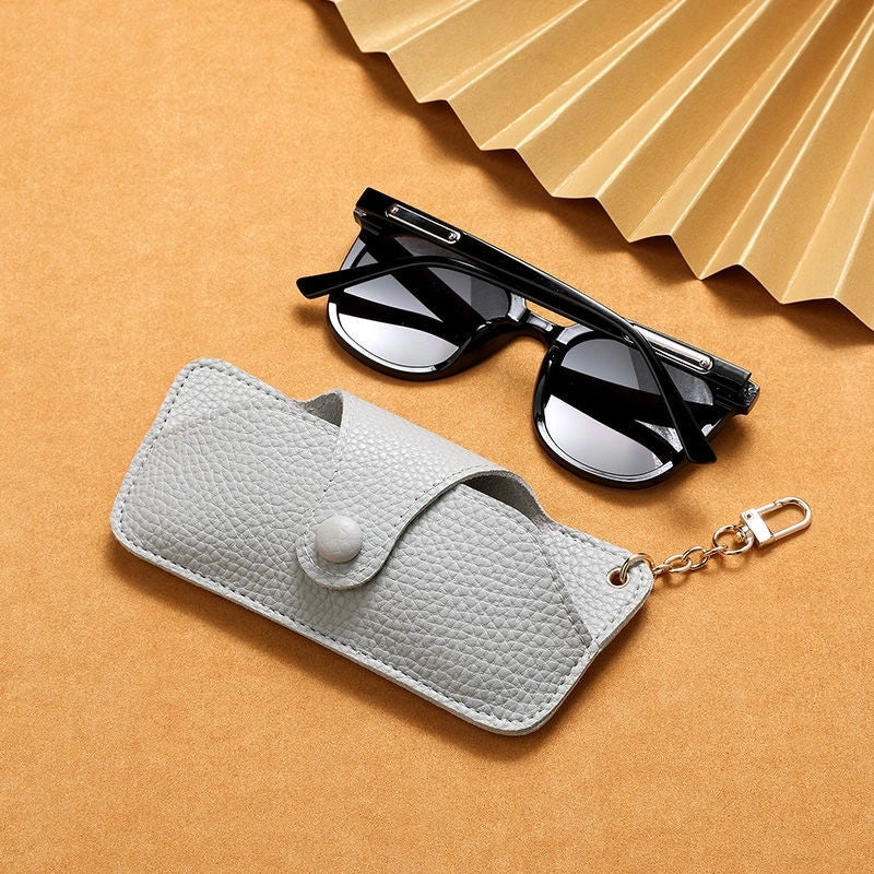 Simple Handmade Leather Portable Sunglasses Case Drop-resistant Sunglasses Case Glasses Bag Chain Pannier Bag