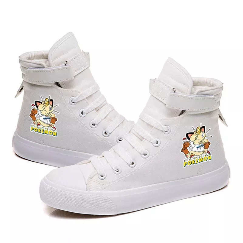 Mayoulove Pokemon Go Pikachu #1 Cosplay Shoes High Top Canvas Sneakers for Kids Adults-Mayoulove