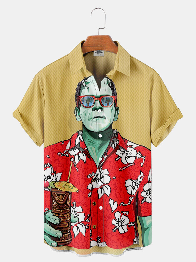 Men's Classic vintage Monster Printed Shirt PLUSCLOTHESMAN