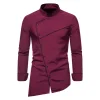 Men's Business Stand Collar Casual Dress Shirt