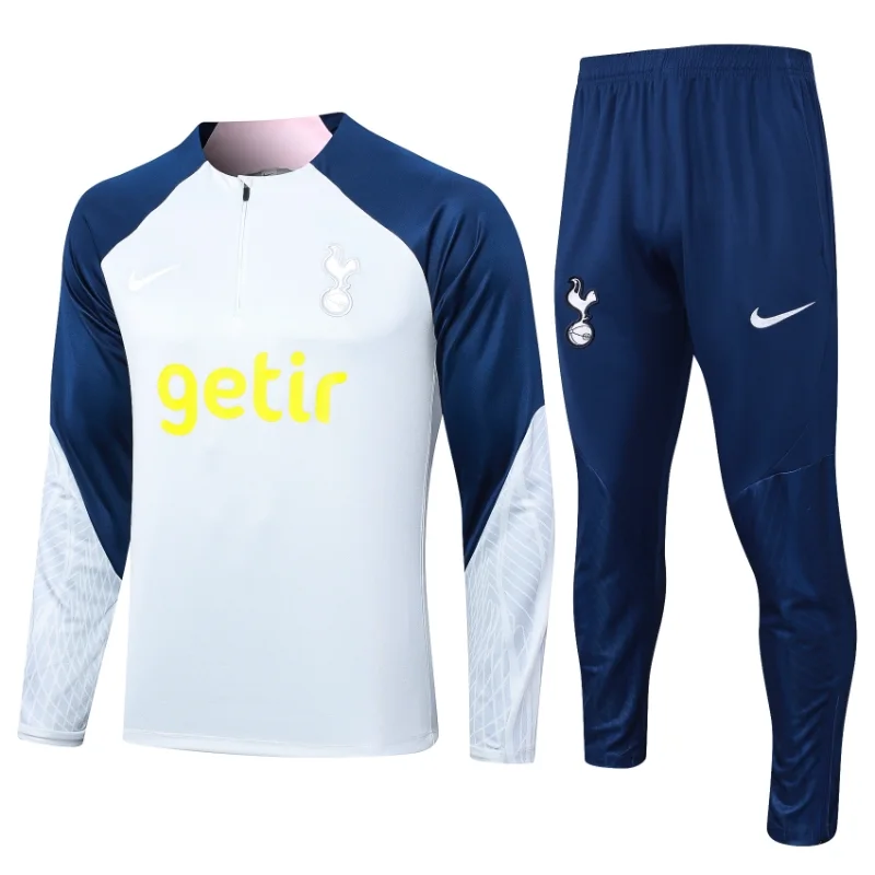 23-24 Tottenham Hotspur Half Zipper Long Sleeved Light Gray Training Suit