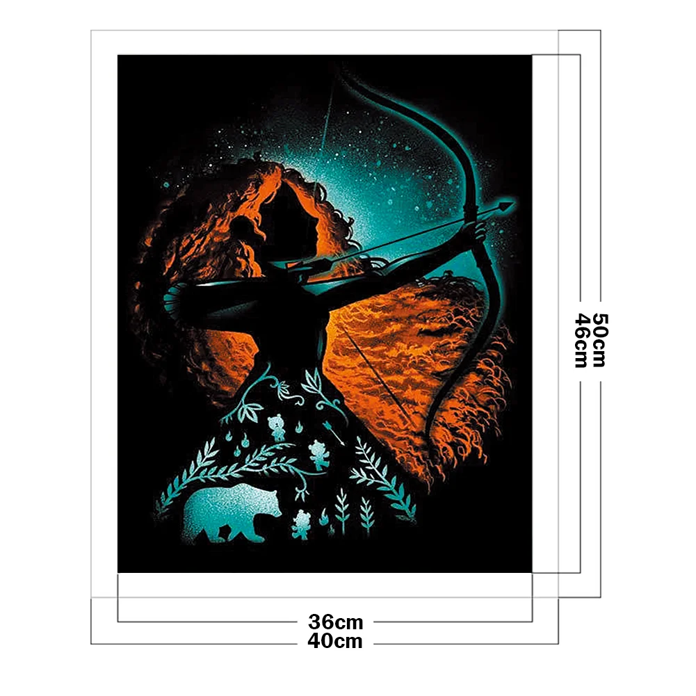 11CT Full Stamped Cross Stitch - Silhouette Series(Canvas|40*50cm)