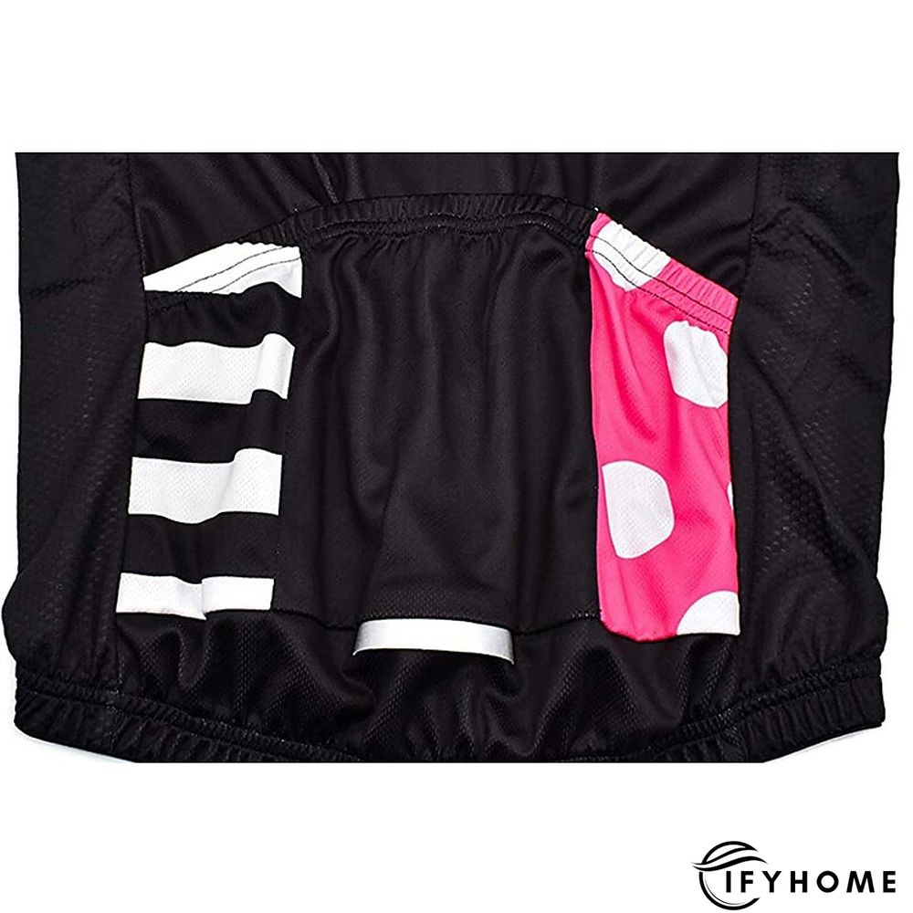 WOSAWE Women's Cycling Jersey Short Sleeve Bike Jersey Top with 3 Rear Pockets Mountain Bike MTB Road Bike Cycling Windproof Breathable Quick Dry Reflective Strips Black Green Red Patchwork Dot Sports | IFYHOME