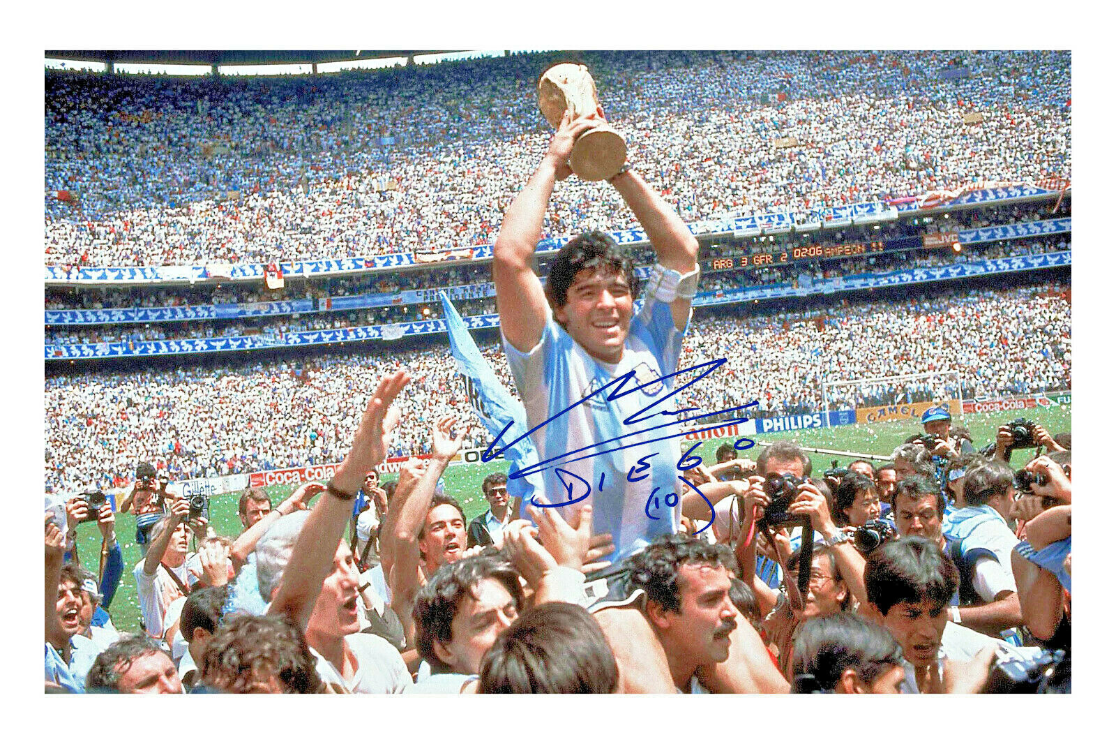 Diego Maradona Signed A4 Autograph Photo Poster painting Print Argentina World Cup