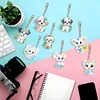 >SALE<8PCS Double Sided Round Diamond Painting Art Keychain Pendant (Dog and Mouse)