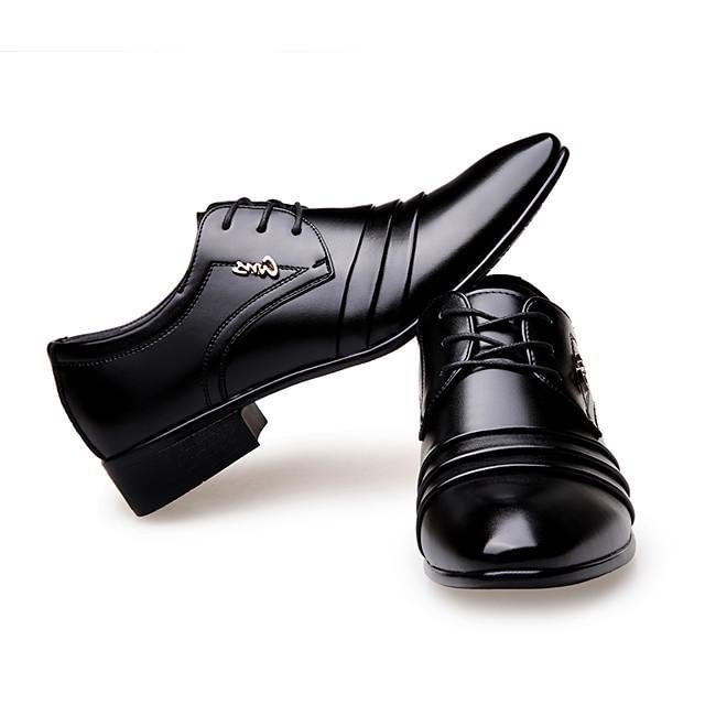 Men's Dress Shoes Derby Shoes Spring / Fall Business / Classic Daily Office & Career Oxfords Walking Shoes Microfiber Wear Proof Black Slogan / EU40 - VSMEE