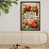 Cardinal de maison - perceuse ronde peinture diamant - 30*45cm