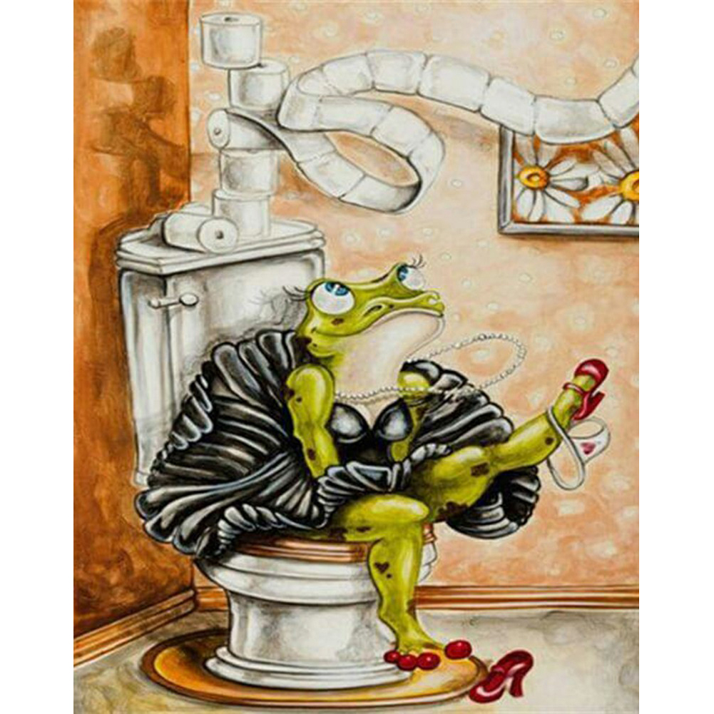 

Frog Princess in Toilet - Round Drill Diamond Painting - 50*60CM (Big Size), 501 Original
