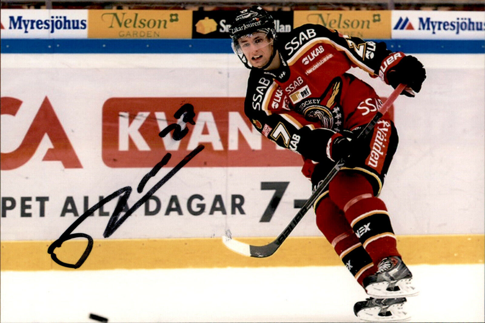 Daniel Zaar SIGNED 4x6 Photo Poster painting LULEA / COLUMBUS BLUE JACKETS #2