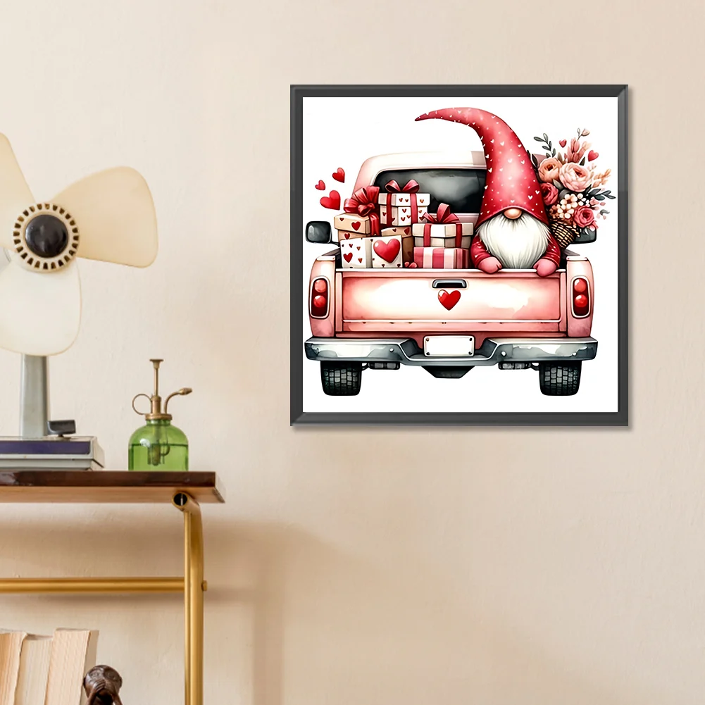 Diamond Painting - Full Round Drill - Valentine's Day Gnome(Canvas|30*30cm)